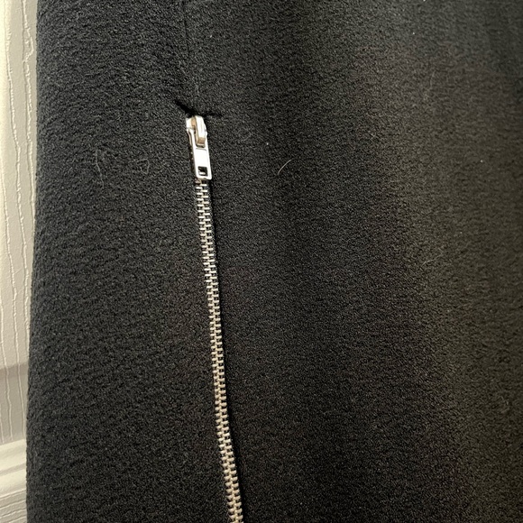 Black Mod Mini Dress with Silver Zipper Detailing, Size Small - Picture 6 of 6